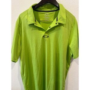 OAKLEY Regular Fit SS Polo Shirt Lime Green SZ LARGE Ohydrolix
